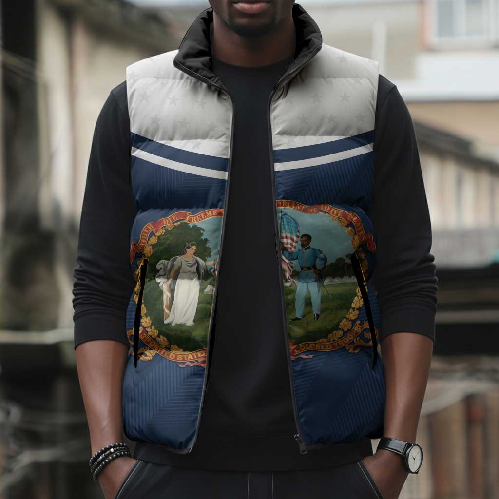 Personalized 3rd United States Colored Troops Sleeveless Puffer Jacket E Pluribus Unum - African Pride
