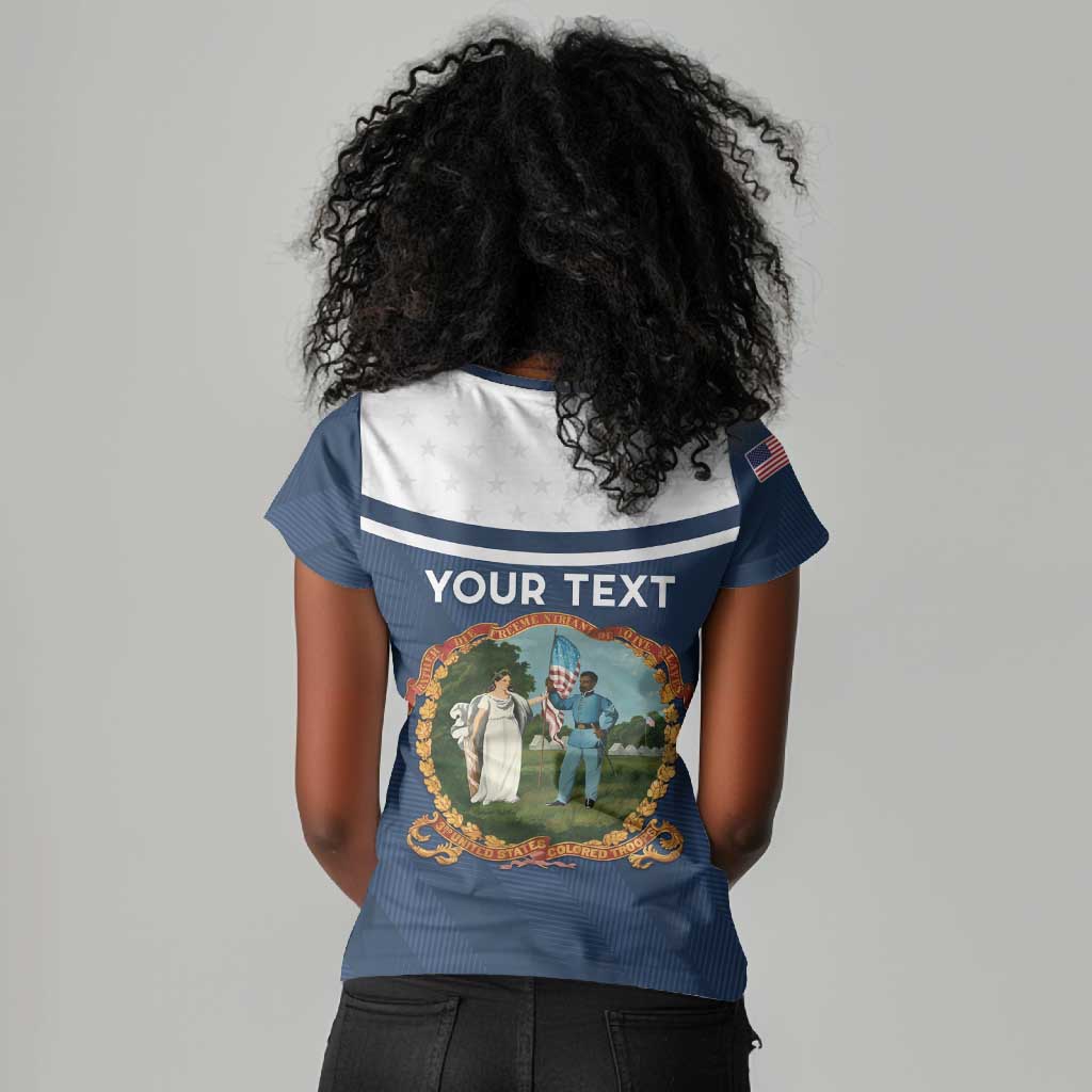 Personalized 3rd United States Colored Troops Women V-Neck T-Shirt E Pluribus Unum - African Pride