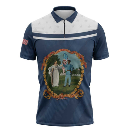 Personalized 3rd United States Colored Troops Zipper Polo Shirt E Pluribus Unum - African Pride