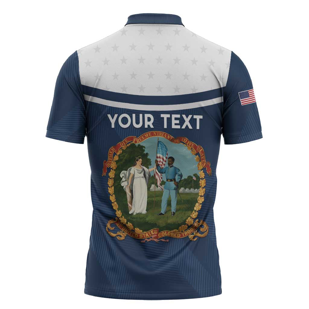 Personalized 3rd United States Colored Troops Zipper Polo Shirt E Pluribus Unum - African Pride