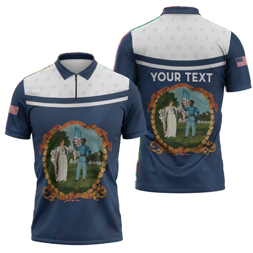 Personalized 3rd United States Colored Troops Zipper Polo Shirt E Pluribus Unum - African Pride