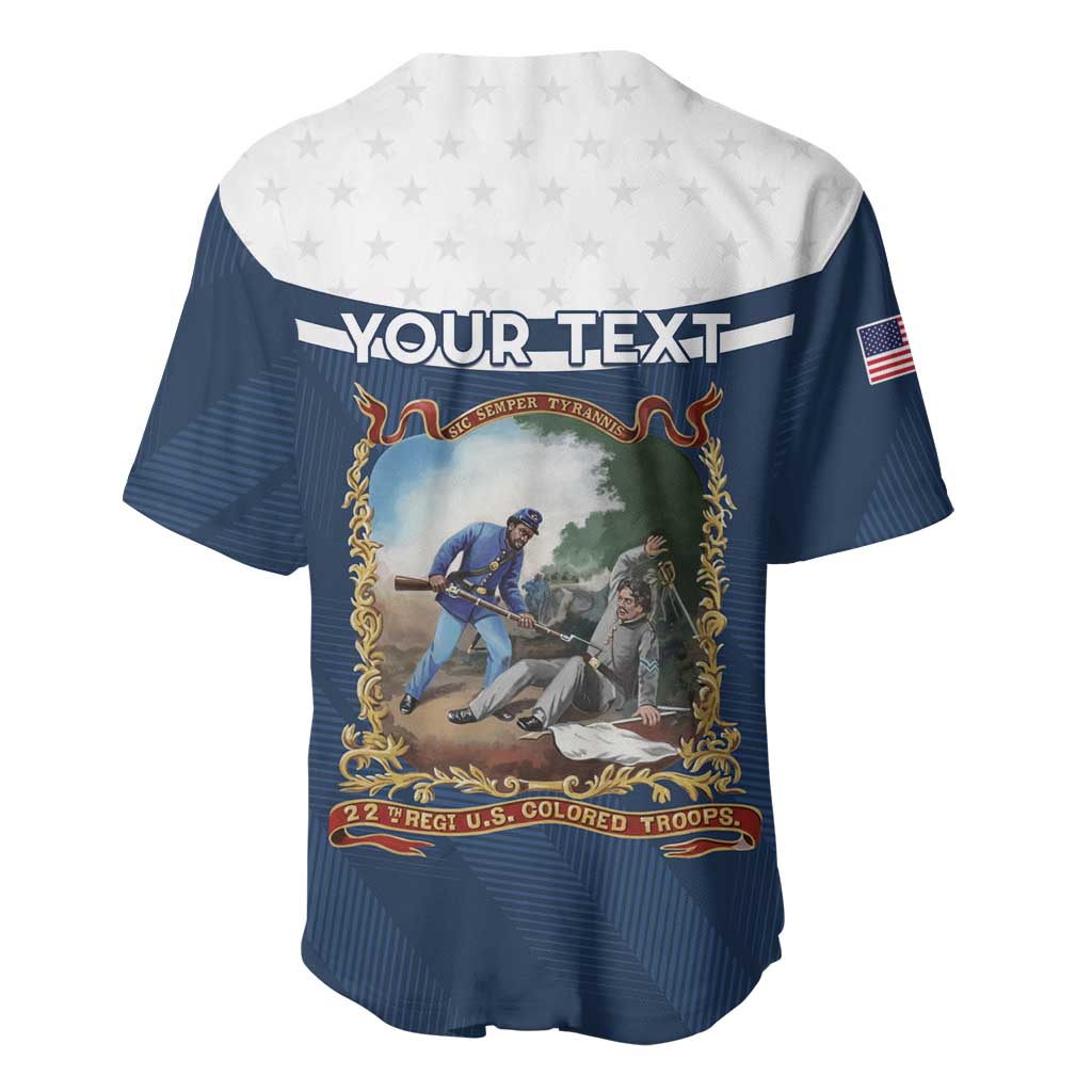 Personalized 22nd United States Colored Troops Baseball Jersey E Pluribus Unum - African Pride