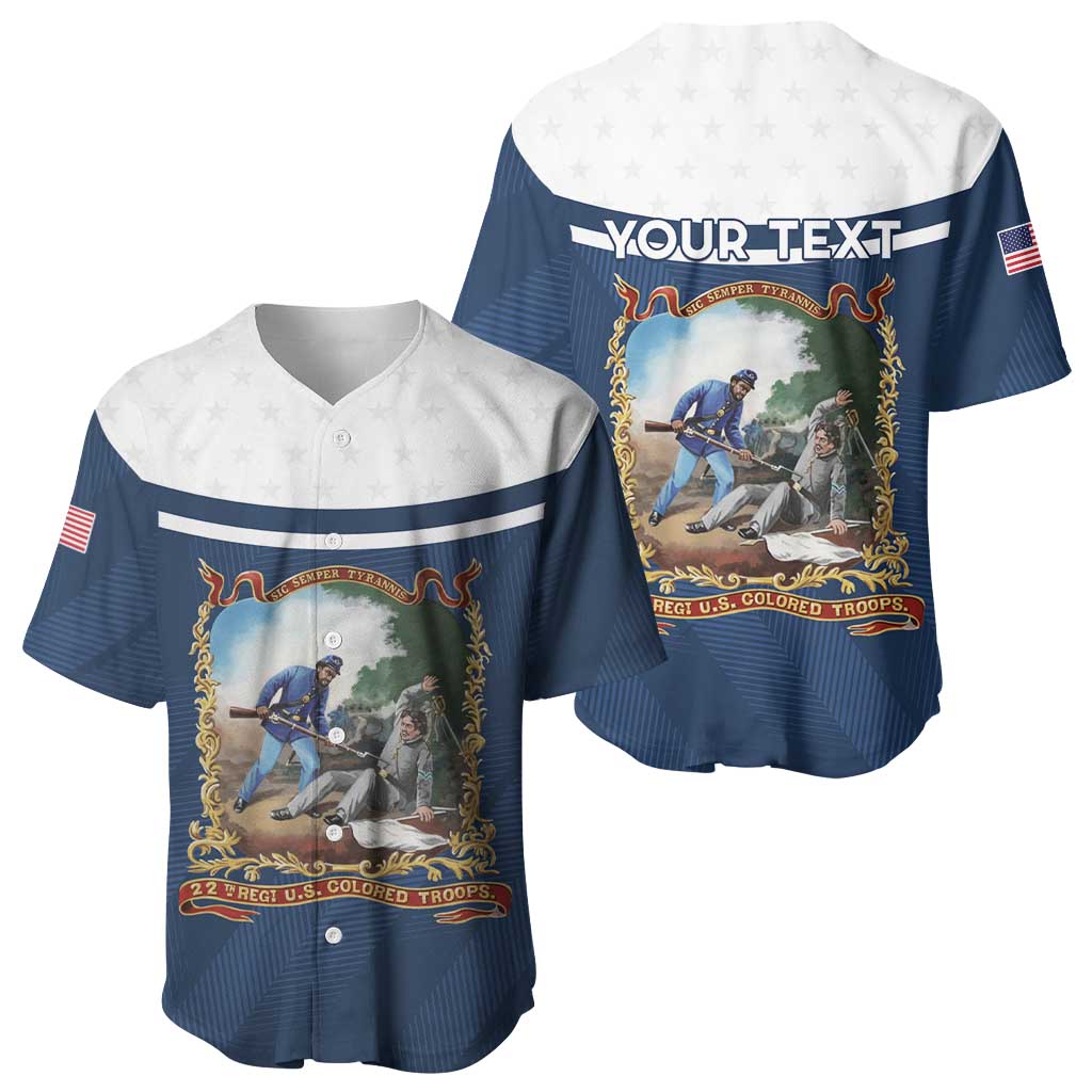 Personalized 22nd United States Colored Troops Baseball Jersey E Pluribus Unum - African Pride