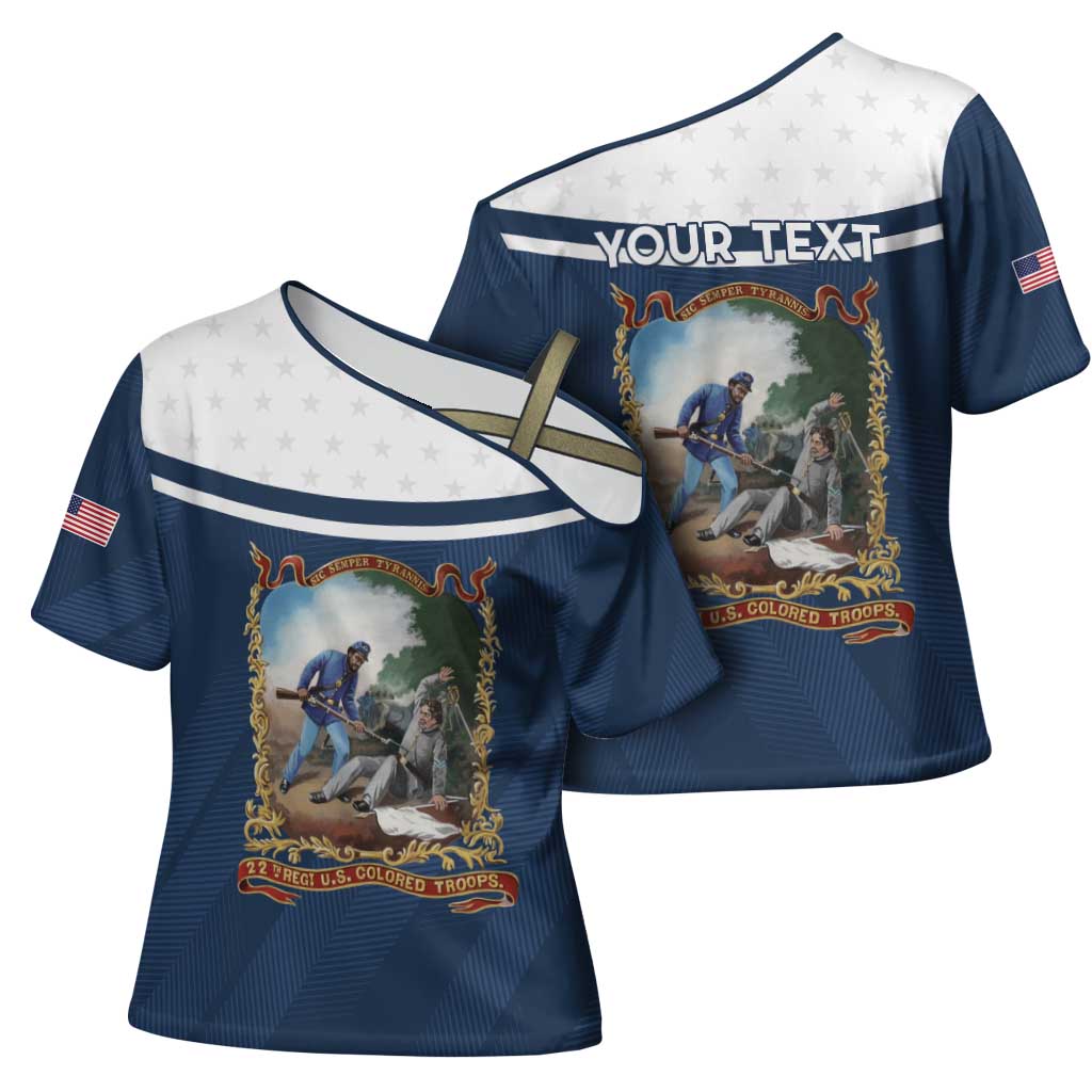 Personalized 22nd United States Colored Troops Cross Shoulder Shirt E Pluribus Unum - African Pride