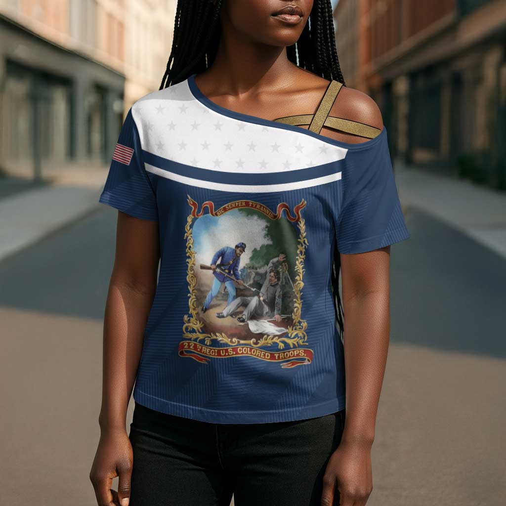 Personalized 22nd United States Colored Troops Cross Shoulder Shirt E Pluribus Unum - African Pride