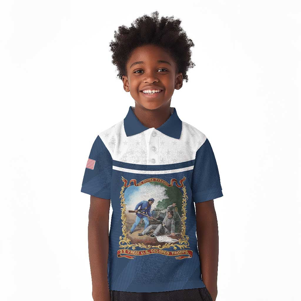 Personalized 22nd United States Colored Troops Kid Polo Shirt E Pluribus Unum - African Pride