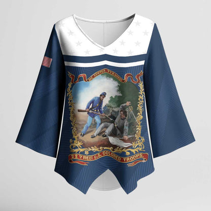 Personalized 22nd United States Colored Troops Kimono Sleeve Blouse E Pluribus Unum - African Pride