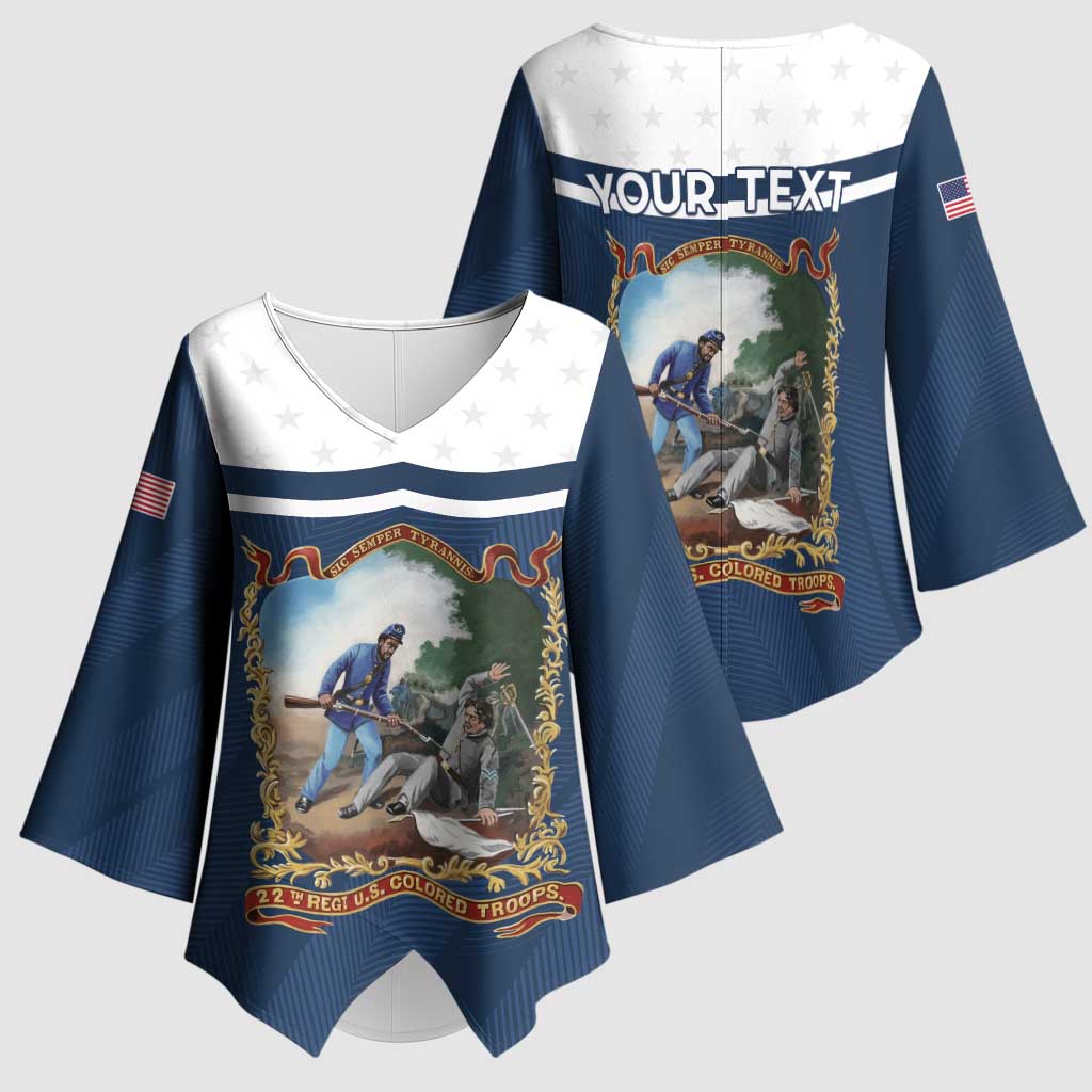 Personalized 22nd United States Colored Troops Kimono Sleeve Blouse E Pluribus Unum - African Pride