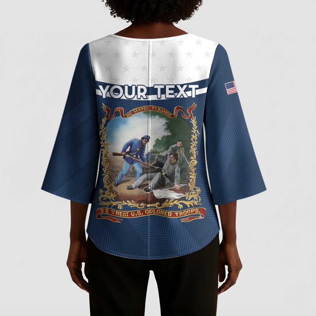 Personalized 22nd United States Colored Troops Kimono Sleeve Blouse E Pluribus Unum - African Pride