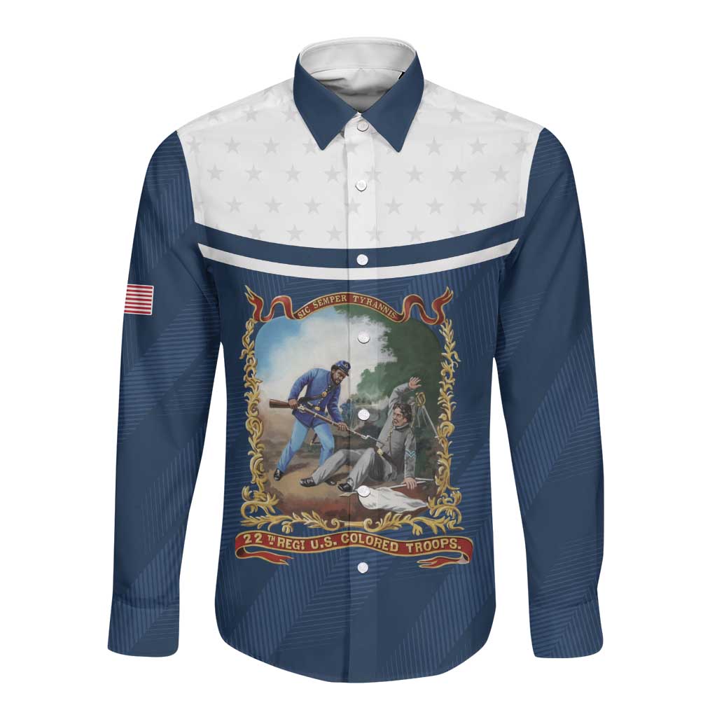 Personalized 22nd United States Colored Troops Long Sleeve Button Shirt E Pluribus Unum - African Pride