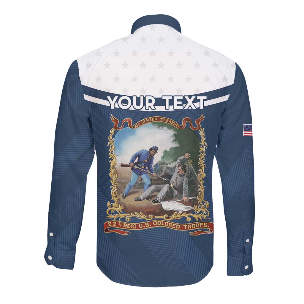 Personalized 22nd United States Colored Troops Long Sleeve Button Shirt E Pluribus Unum - African Pride