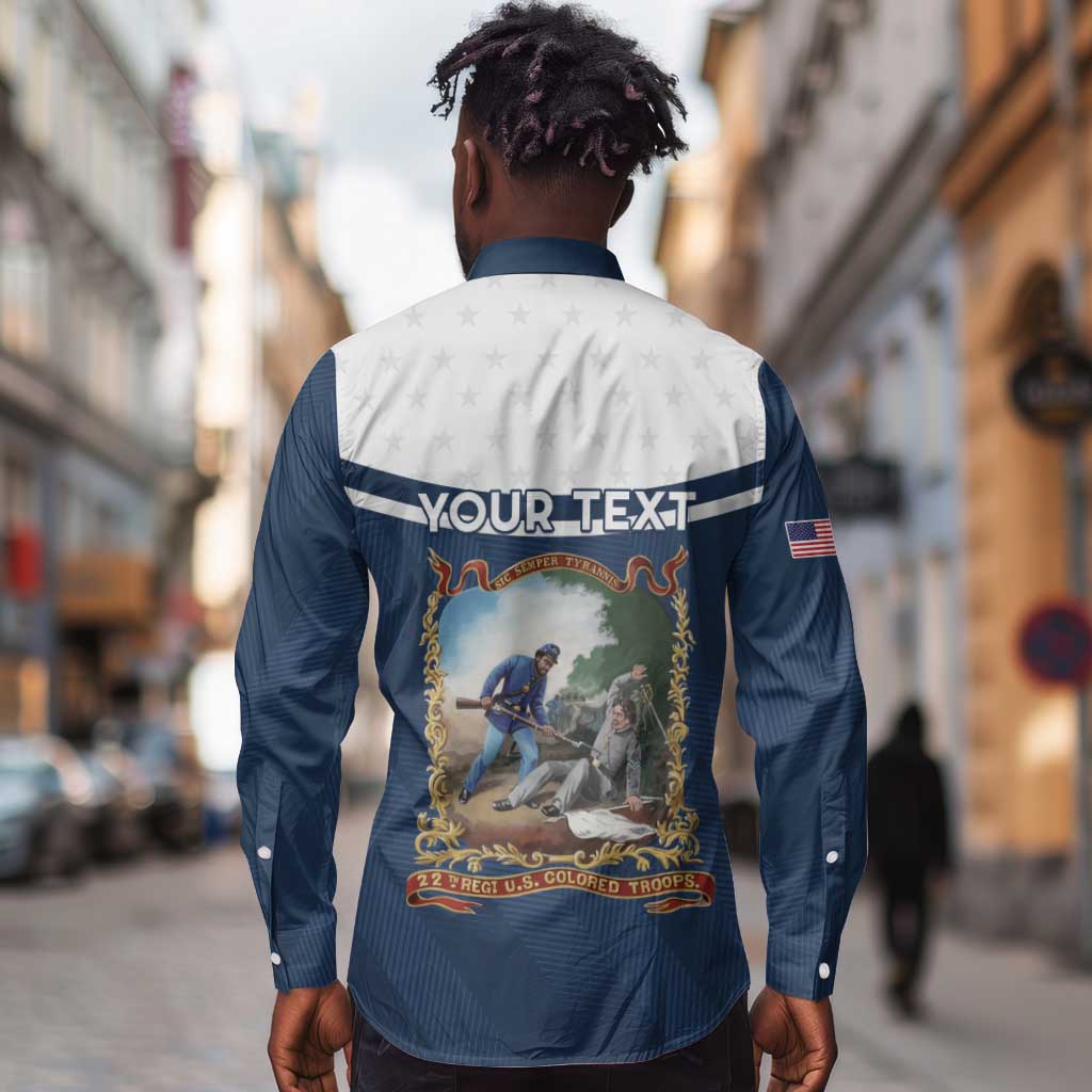 Personalized 22nd United States Colored Troops Long Sleeve Button Shirt E Pluribus Unum - African Pride