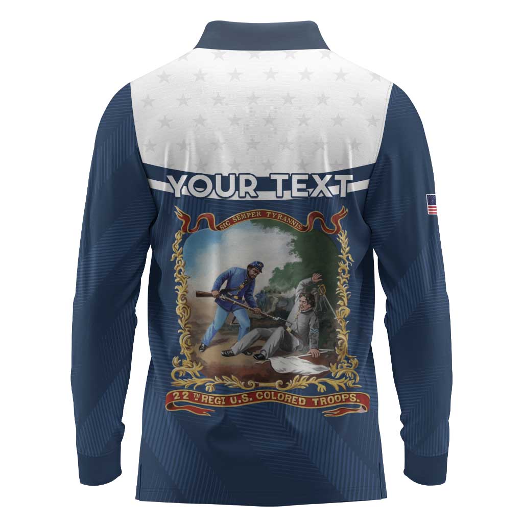 Personalized 22nd United States Colored Troops Long Sleeve Polo Shirt E Pluribus Unum - African Pride