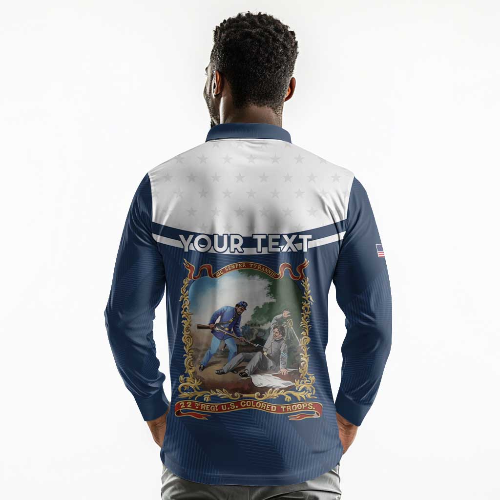 Personalized 22nd United States Colored Troops Long Sleeve Polo Shirt E Pluribus Unum - African Pride