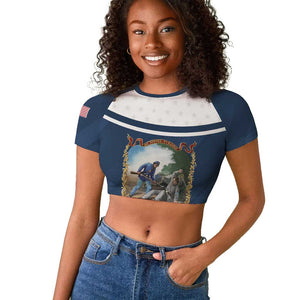 Personalized 22nd United States Colored Troops Raglan Cropped T shirt E Pluribus Unum - African Pride