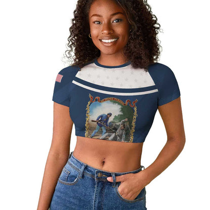 Personalized 22nd United States Colored Troops Raglan Cropped T shirt E Pluribus Unum - African Pride