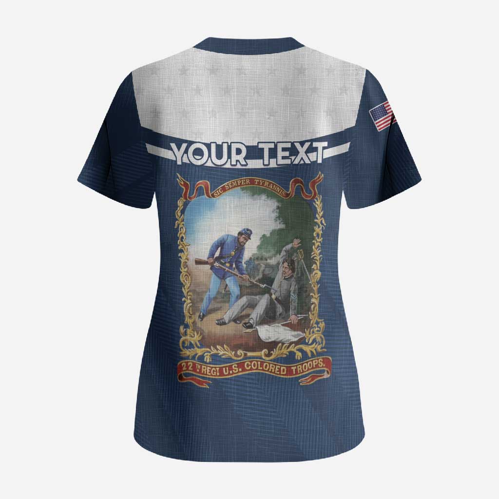 Personalized 22nd United States Colored Troops Scrub Top E Pluribus Unum - African Pride