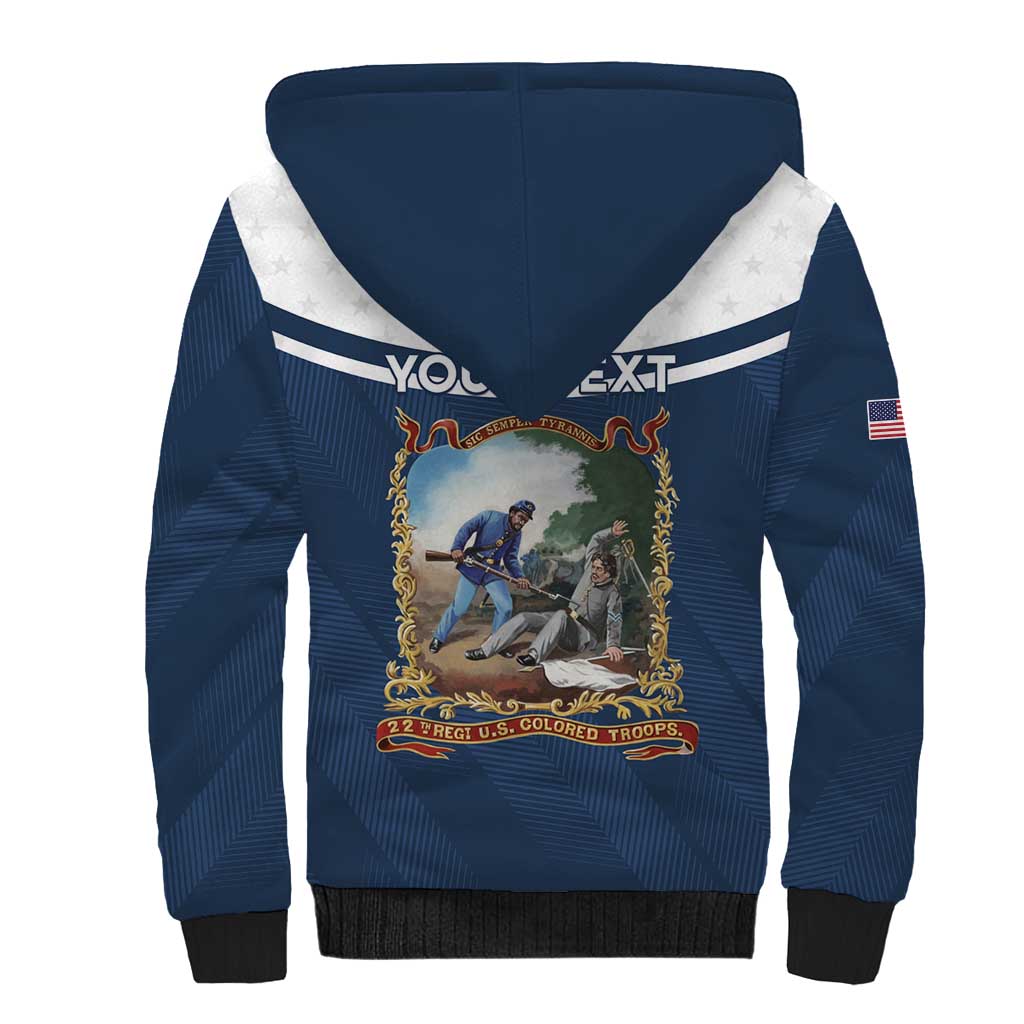 Personalized 22nd United States Colored Troops Sherpa Hoodie E Pluribus Unum - African Pride