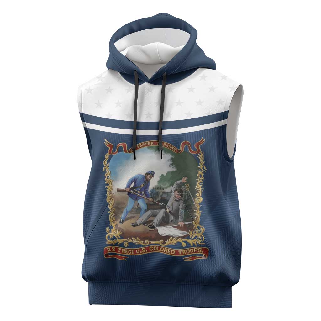 Personalized 22nd United States Colored Troops Sleeveless Hoodie E Pluribus Unum - African Pride