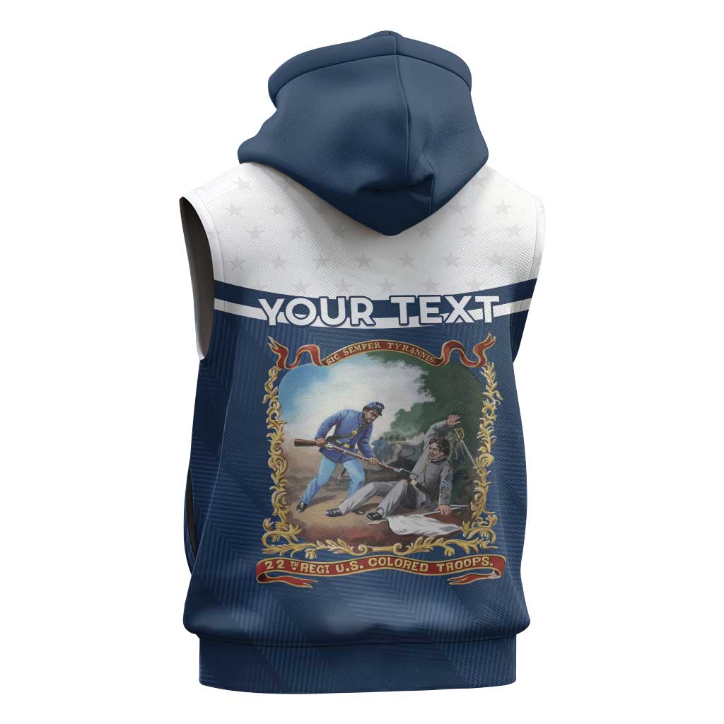 Personalized 22nd United States Colored Troops Sleeveless Hoodie E Pluribus Unum - African Pride