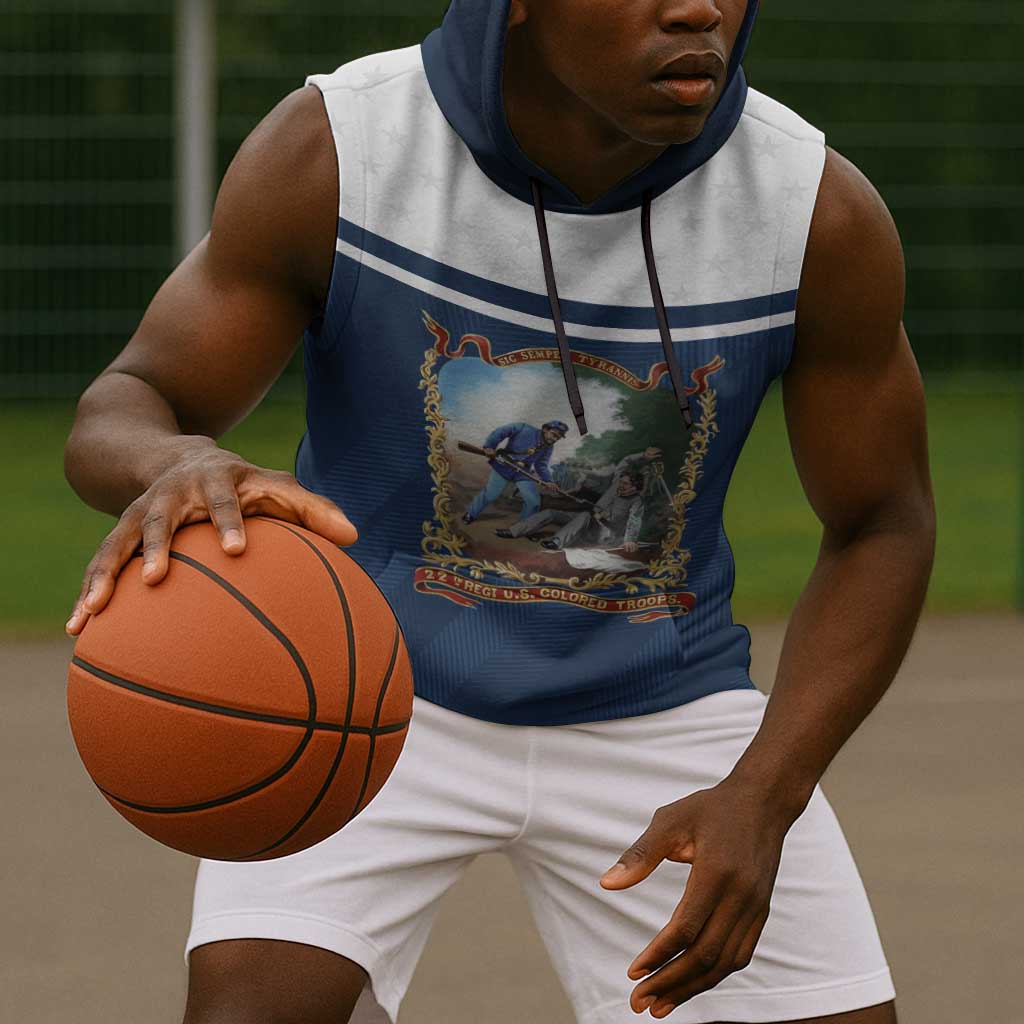 Personalized 22nd United States Colored Troops Sleeveless Hoodie E Pluribus Unum - African Pride