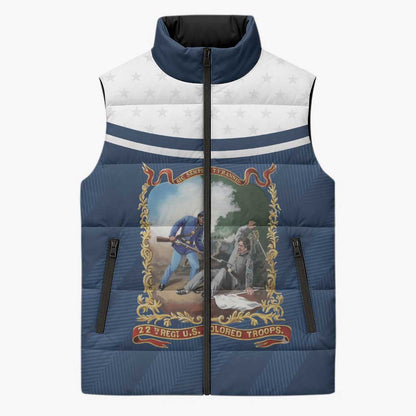 Personalized 22nd United States Colored Troops Sleeveless Puffer Jacket E Pluribus Unum - African Pride