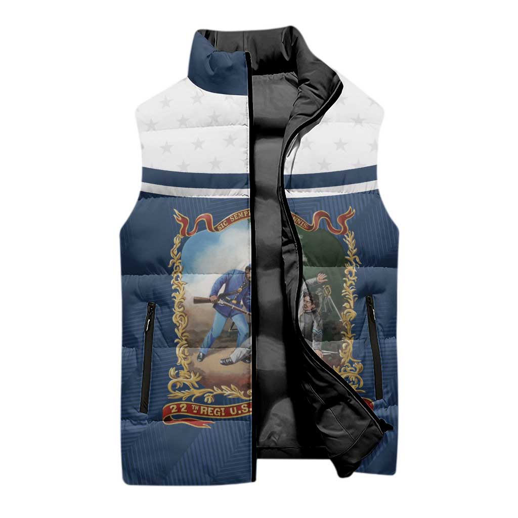 Personalized 22nd United States Colored Troops Sleeveless Puffer Jacket E Pluribus Unum - African Pride