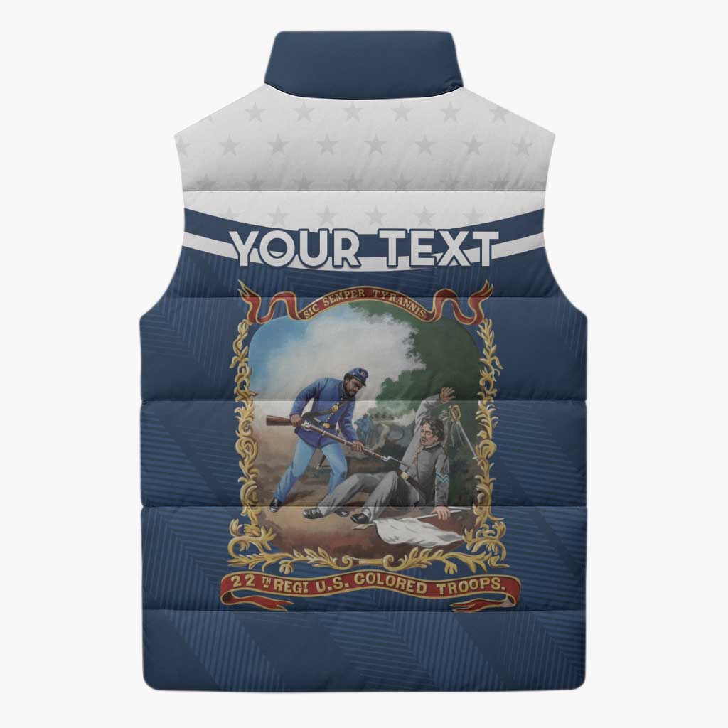 Personalized 22nd United States Colored Troops Sleeveless Puffer Jacket E Pluribus Unum - African Pride