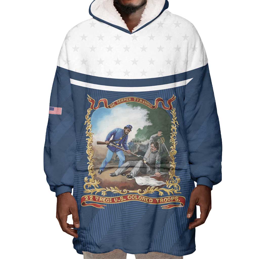Personalized 22nd United States Colored Troops Wearable Blanket Hoodie E Pluribus Unum - African Pride
