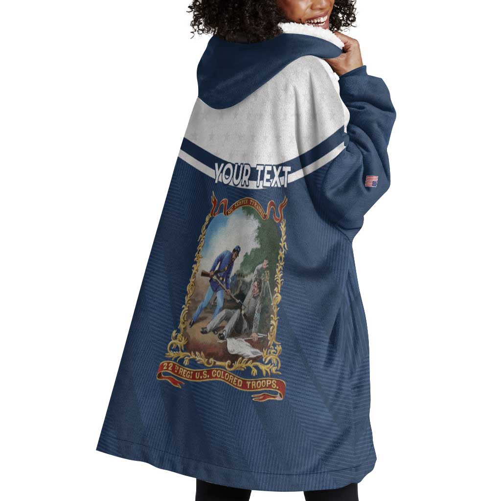Personalized 22nd United States Colored Troops Wearable Blanket Hoodie E Pluribus Unum - African Pride