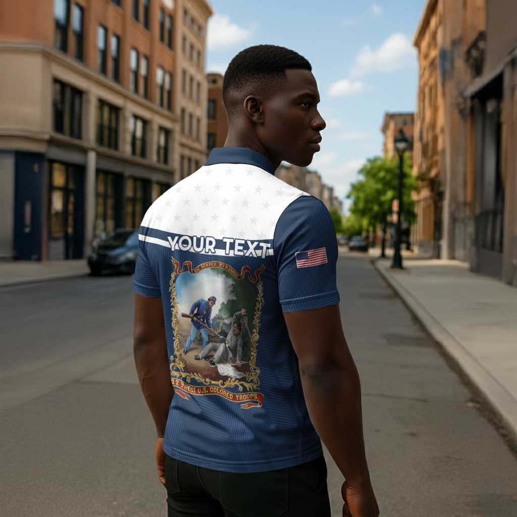 Personalized 22nd United States Colored Troops Zipper Polo Shirt E Pluribus Unum - African Pride