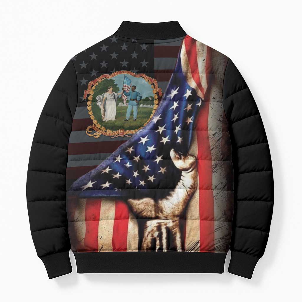 3rd United States Colored Troops Bomber Puffer Jacket Flag of Freedom - African Pride
