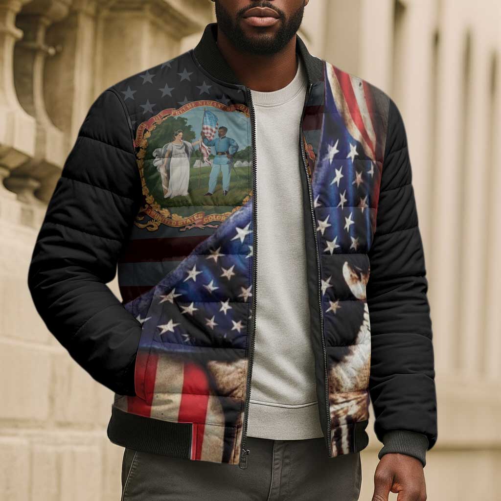 3rd United States Colored Troops Bomber Puffer Jacket Flag of Freedom - African Pride