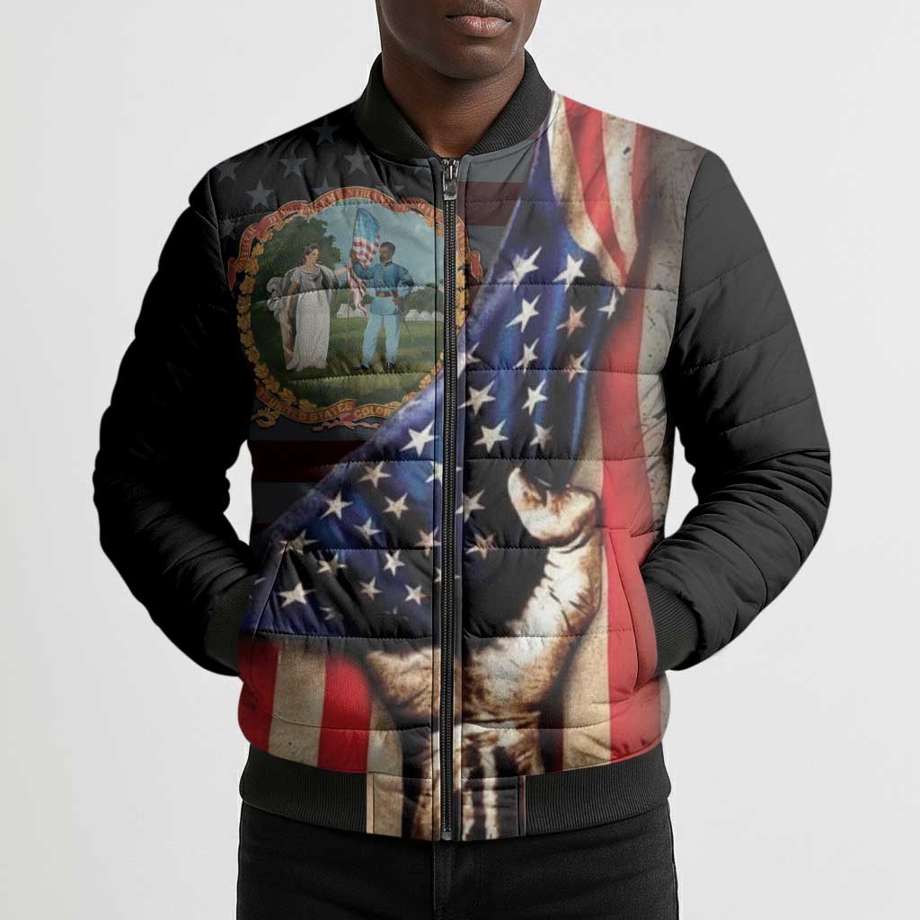3rd United States Colored Troops Bomber Puffer Jacket Flag of Freedom - African Pride