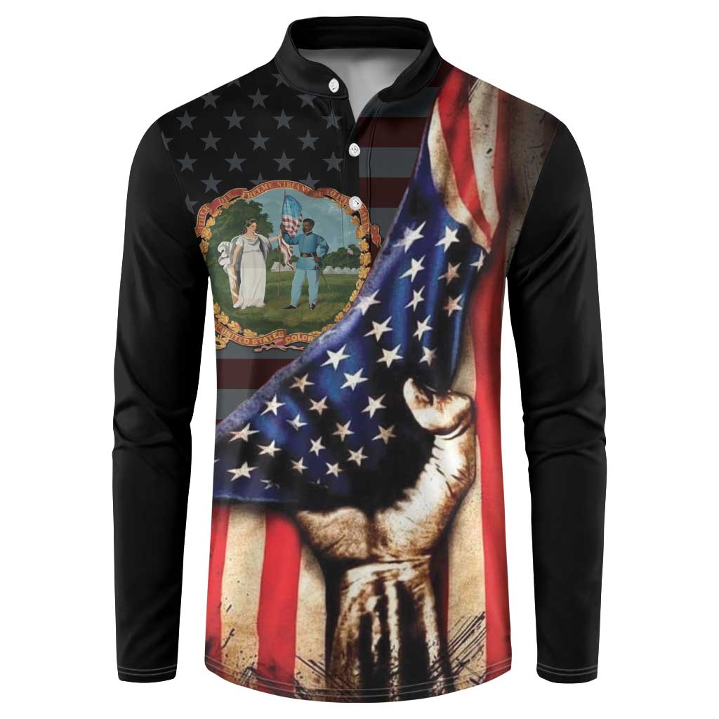 3rd United States Colored Troops Button Sweatshirt Flag of Freedom
