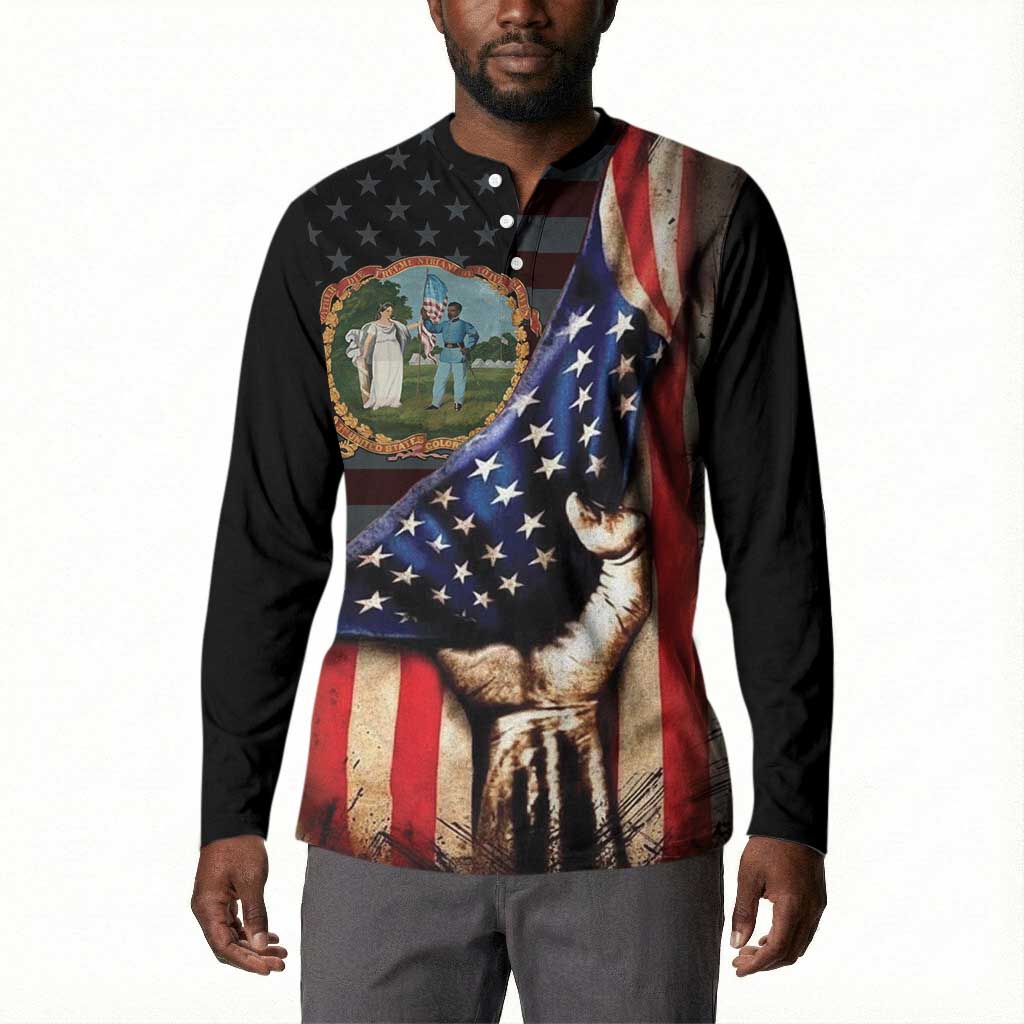 3rd United States Colored Troops Button Sweatshirt Flag of Freedom
