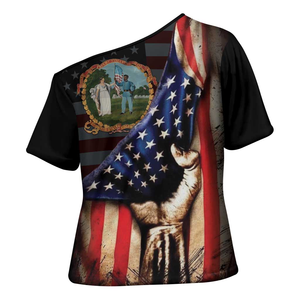 3rd United States Colored Troops Cross Shoulder Shirt Flag of Freedom - African Pride