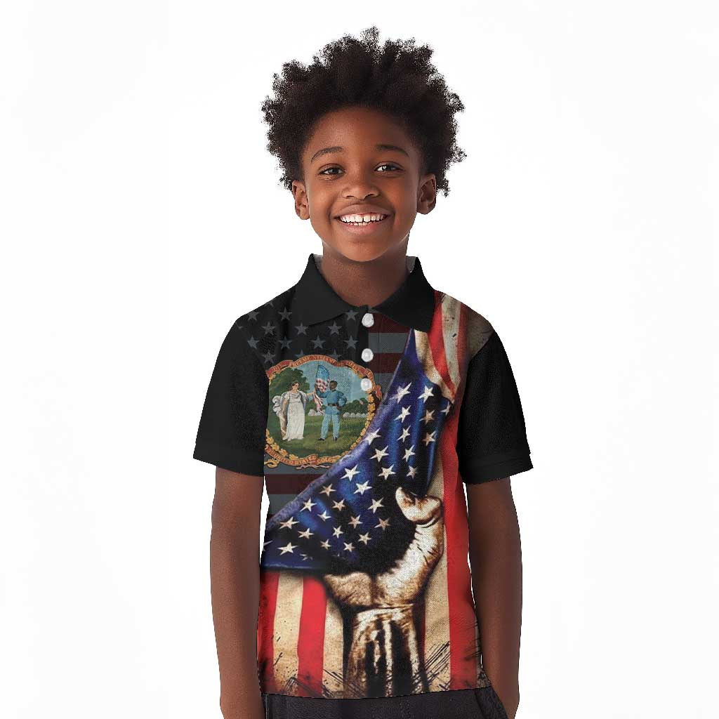 3rd United States Colored Troops Kid Polo Shirt Flag of Freedom - African Pride