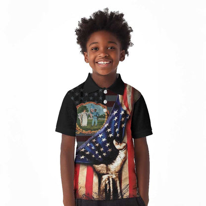 3rd United States Colored Troops Kid Polo Shirt Flag of Freedom - African Pride