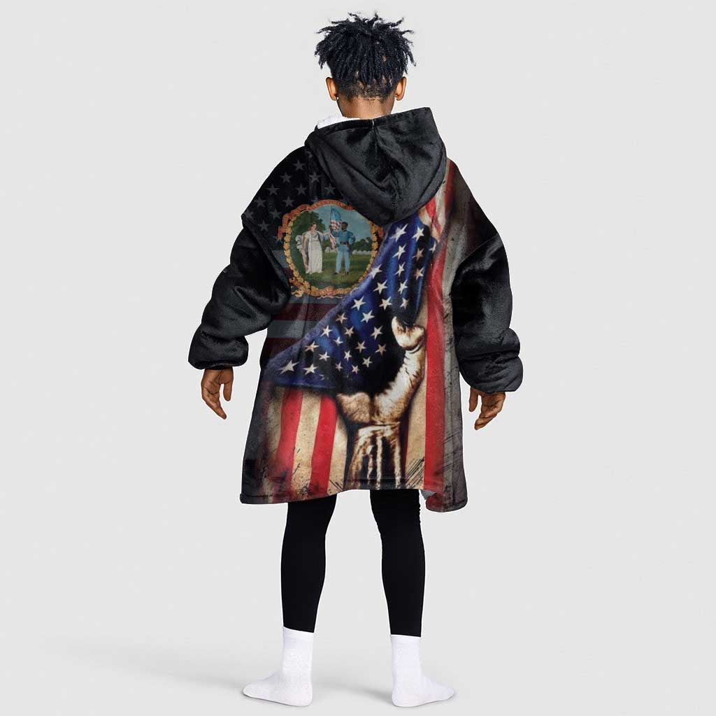 3rd United States Colored Troops Kid Wearable Blanket Hoodie Flag of Freedom - African Pride