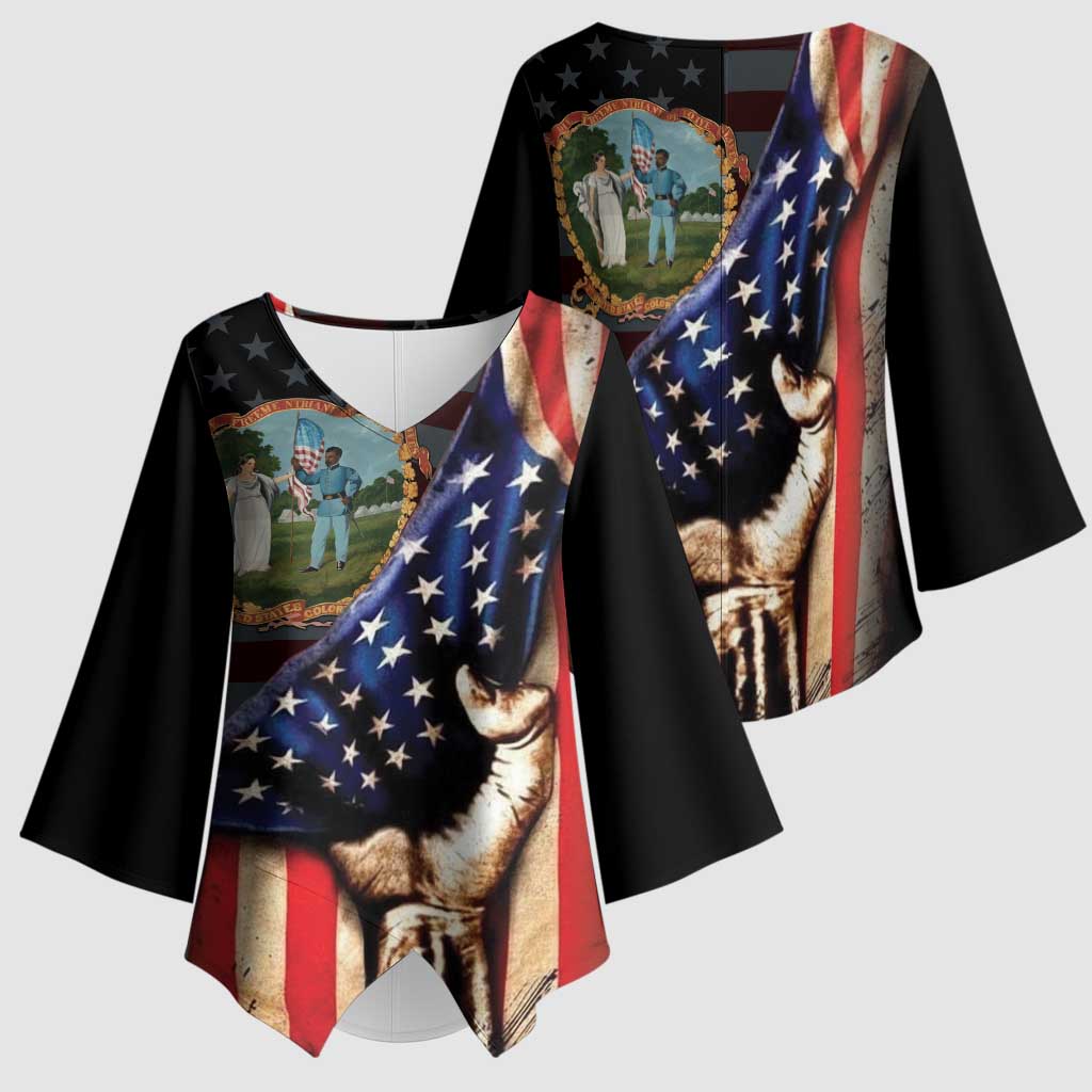3rd United States Colored Troops Kimono Sleeve Blouse Flag of Freedom - African Pride