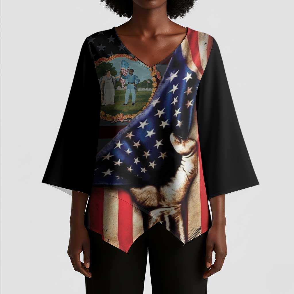 3rd United States Colored Troops Kimono Sleeve Blouse Flag of Freedom - African Pride