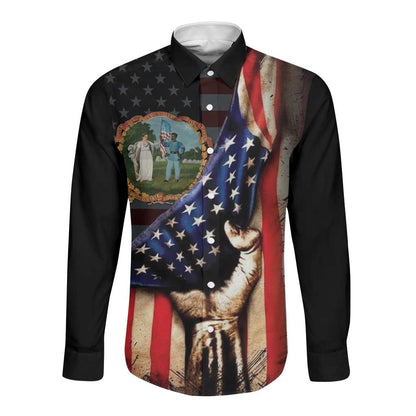 3rd United States Colored Troops Long Sleeve Button Shirt Flag of Freedom - African Pride