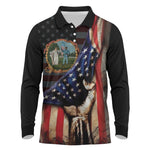 3rd United States Colored Troops Long Sleeve Polo Shirt Flag of Freedom - African Pride