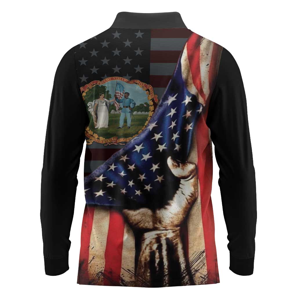 3rd United States Colored Troops Long Sleeve Polo Shirt Flag of Freedom - African Pride