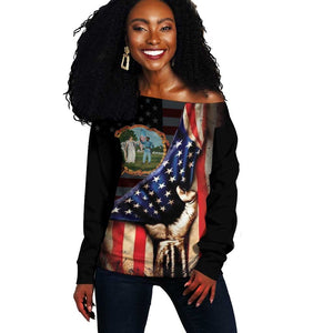 3rd United States Colored Troops Off Shoulder Sweater Flag of Freedom - African Pride