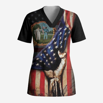 3rd United States Colored Troops Scrub Top Flag of Freedom - African Pride