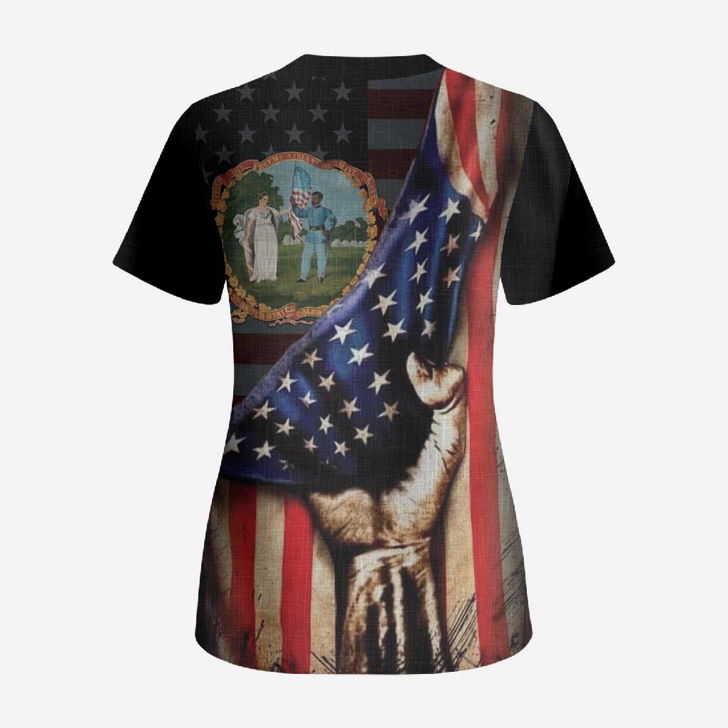 3rd United States Colored Troops Scrub Top Flag of Freedom - African Pride