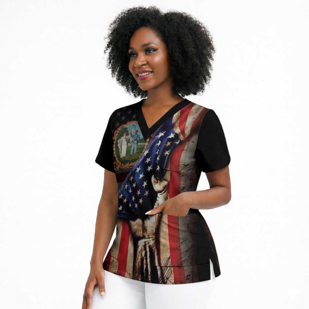 3rd United States Colored Troops Scrub Top Flag of Freedom - African Pride