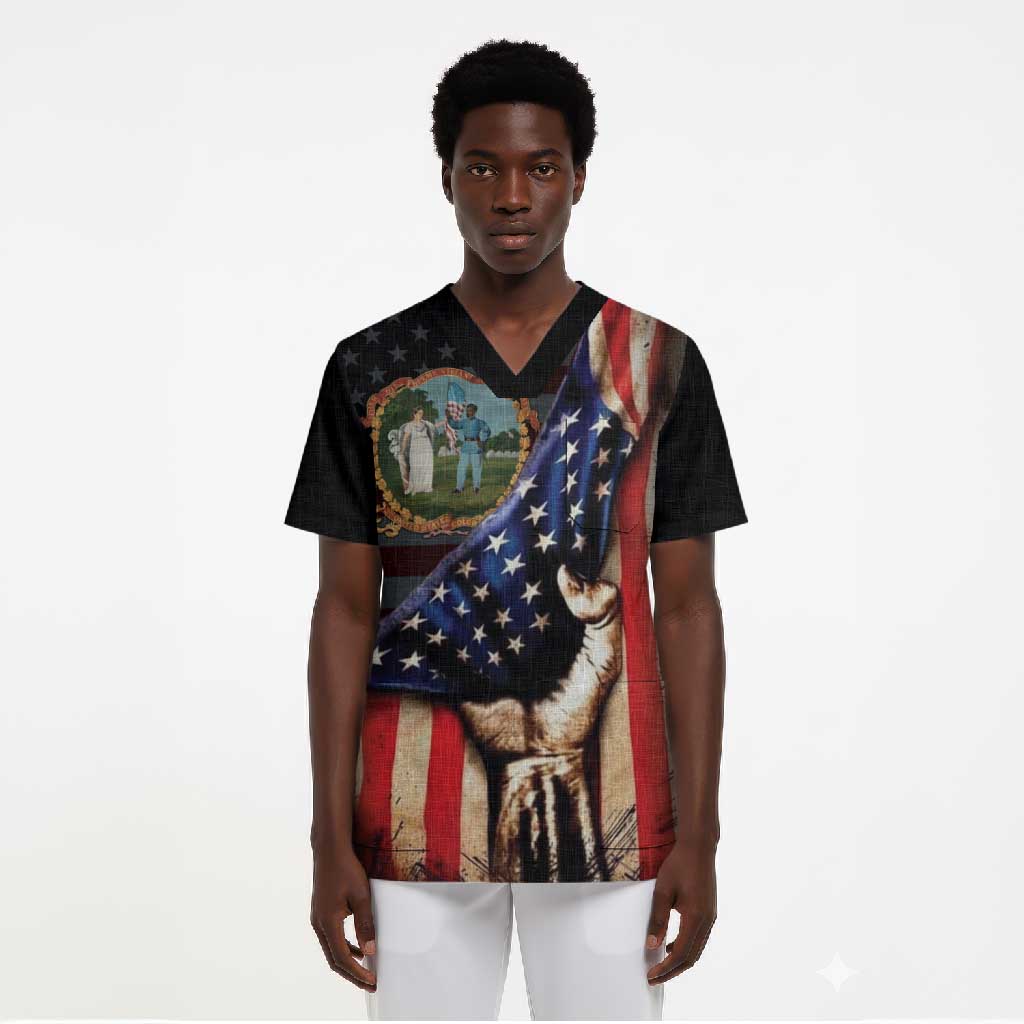 3rd United States Colored Troops Scrub Top Flag of Freedom - African Pride